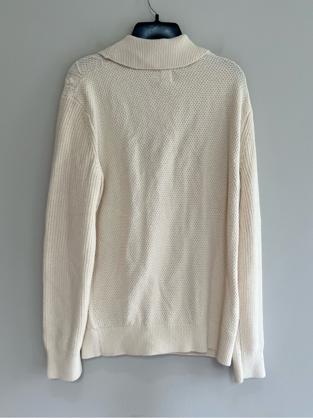 Gap NWT Cable-Knit 100% Cotton Cardigan Lapel Collar Sweater in Birch Cream, M - Picture 4 of 9